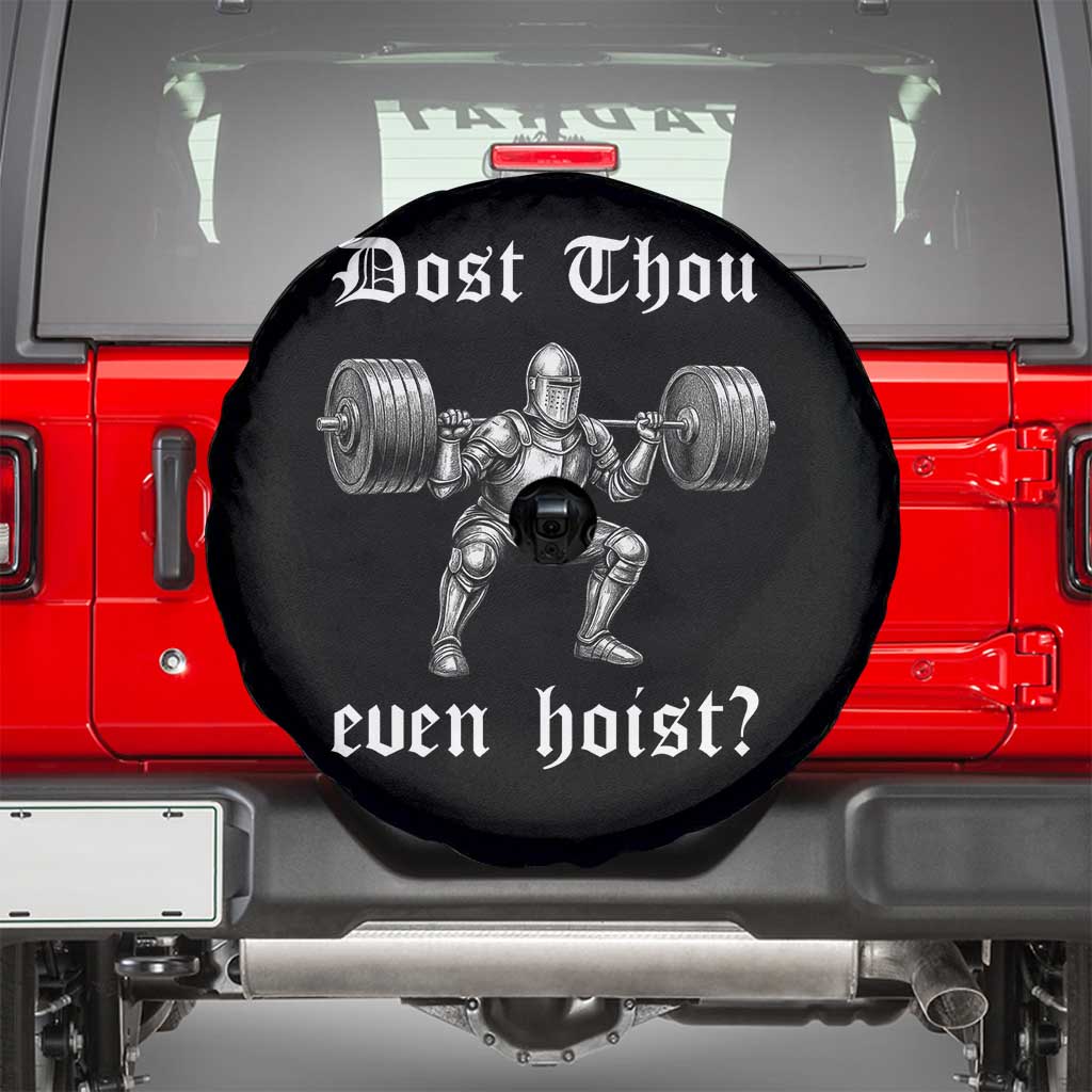 Knight Lifting Meme Spare Tire Cover Funny Medieval Gym Dost Thou Even Hoist TS10 Black Print Your Wear