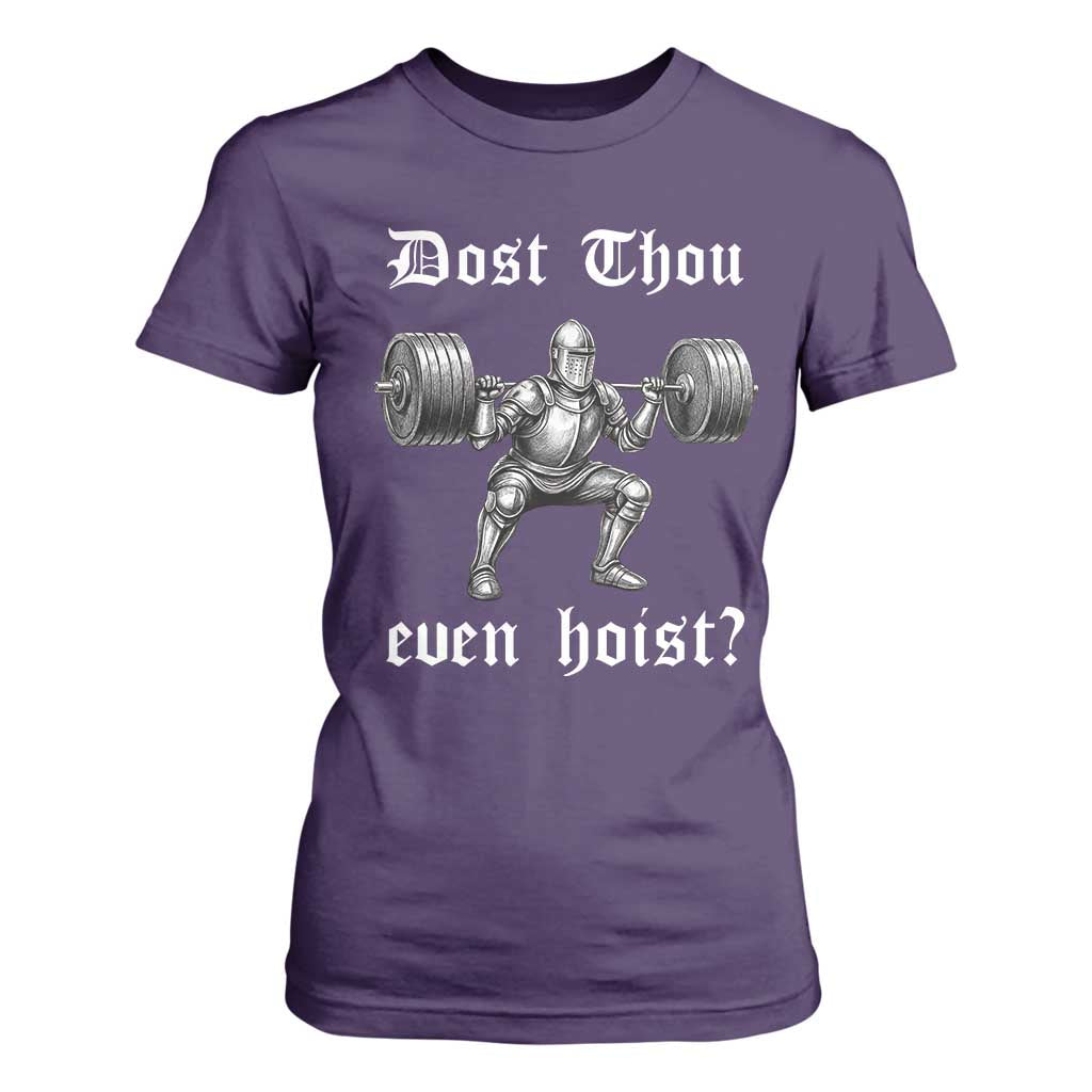 Knight Lifting Meme T Shirt For Women Funny Medieval Gym Dost Thou Even Hoist TS10 Purple Print Your Wear