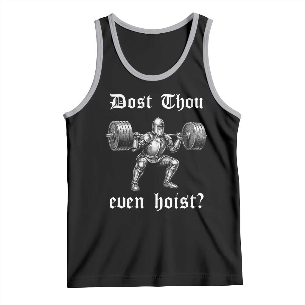 Knight Lifting Meme Tank Top Funny Medieval Gym Dost Thou Even Hoist TS10 Black Athletic Heather Print Your Wear