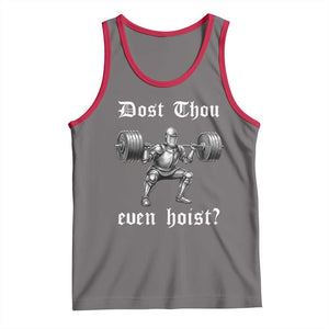 Knight Lifting Meme Tank Top Funny Medieval Gym Dost Thou Even Hoist TS10 Deep Heather Red Print Your Wear