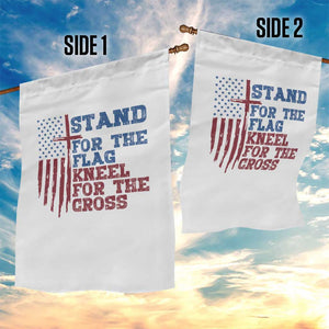 Stand For The Flag Kneel For The Cross Garden Flag Cross US Flag American Patriotic Christian Faith 4th of July TS10 Print Your Wear