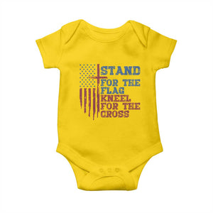 Stand For The Flag Kneel For The Cross Baby Onesie Cross US Flag American Patriotic Christian Faith 4th of July TS10 Daisy Print Your Wear
