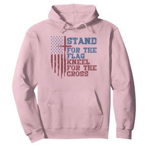 Stand For The Flag Kneel For The Cross Hoodie Cross US Flag American Patriotic Christian Faith 4th of July TS10 Light Pink Print Your Wear