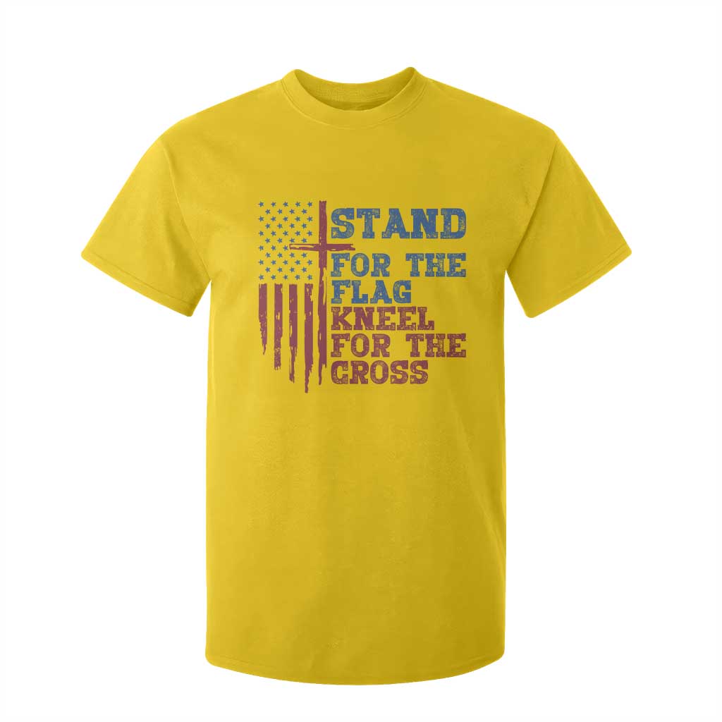 Stand For The Flag Kneel For The Cross T Shirt For Kid Cross US Flag American Patriotic Christian Faith 4th of July TS10 Daisy Print Your Wear