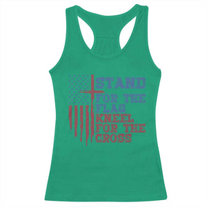 Stand For The Flag Kneel For The Cross Racerback Tank Top Cross US Flag American Patriotic Christian Faith 4th of July TS10 Irish Green Print Your Wear