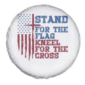 Stand For The Flag Kneel For The Cross Spare Tire Cover Cross US Flag American Patriotic Christian Faith 4th of July TS10 Print Your Wear