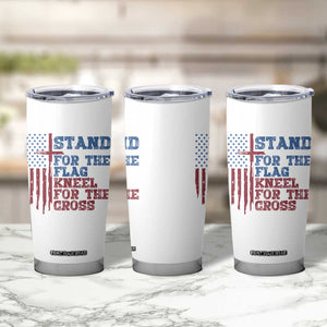 Stand For The Flag Kneel For The Cross Tumbler Cup Cross US Flag American Patriotic Christian Faith 4th of July TS10 Print Your Wear