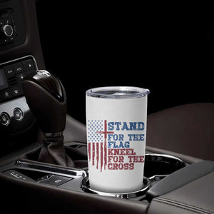 Stand For The Flag Kneel For The Cross Tumbler Cup Cross US Flag American Patriotic Christian Faith 4th of July TS10 Print Your Wear