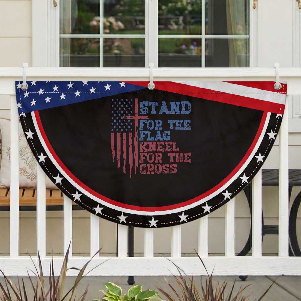 Stand For The Flag Kneel For The Cross Patriotic Fan Flag Cross US Flag American Christian Faith 4th of July