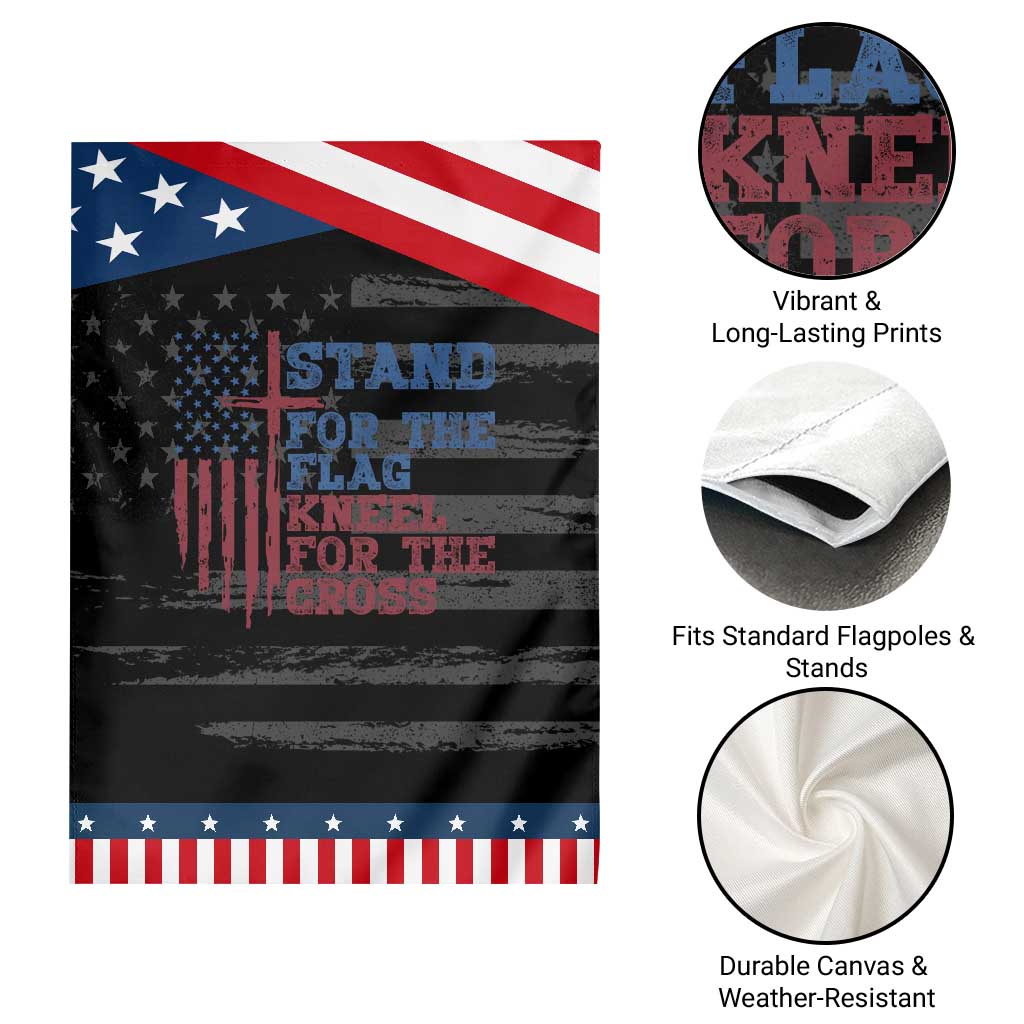 Stand For The Flag Kneel For The Cross Patriotic Garden Flag Cross US Flag American Patriotic Christian Faith 4th of July TS10 Print Your Wear