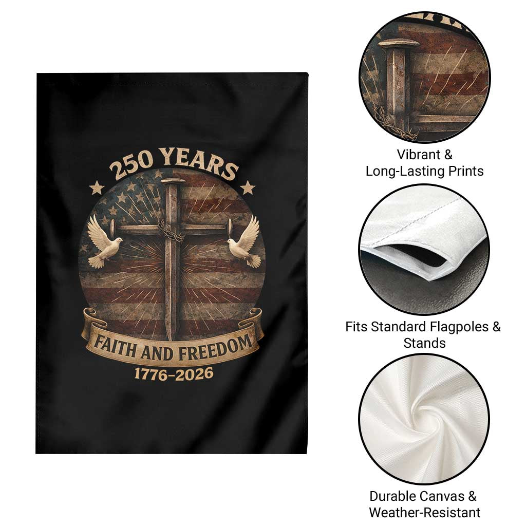 250 Years America Garden Flag 250th Birthday 4th Of July Independence Day Faith Freedom TS10 Print Your Wear