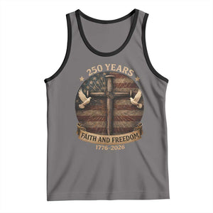250 Years America Tank Top 250th Birthday 4th Of July Independence Day Faith Freedom TS10 Deep Heather Black Print Your Wear