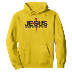 Jesus Christ Hoodie The Way Truth Life Cross Nails Faith In God Christian TS10 Daisy Print Your Wear