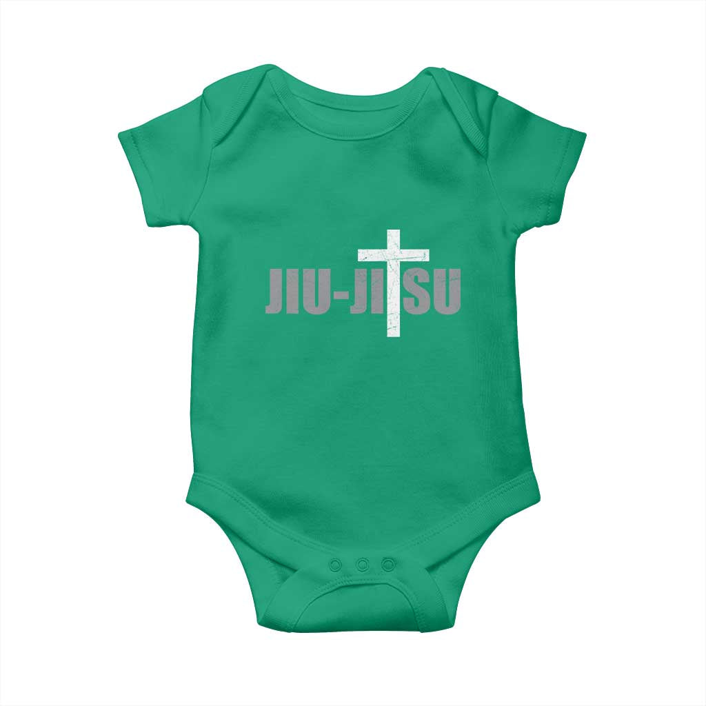 Jiu Jitsu Christian Cross Baby Onesie Retro Vintage Minimal Religious Faith TS10 Irish Green Print Your Wear