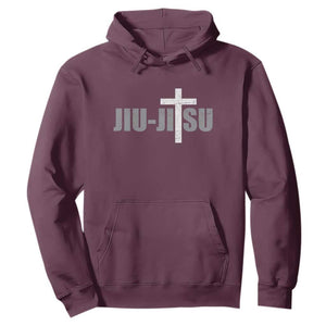 Jiu Jitsu Christian Cross Hoodie Retro Vintage Minimal Religious Faith TS10 Maroon Print Your Wear