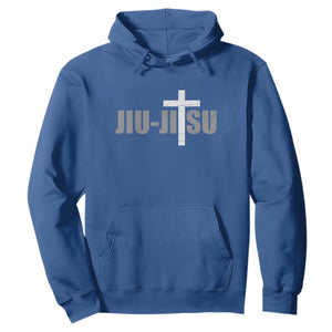 Jiu Jitsu Christian Cross Hoodie Retro Vintage Minimal Religious Faith TS10 Royal Blue Print Your Wear