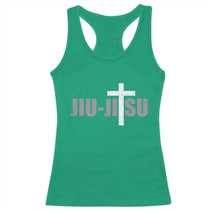 Jiu Jitsu Christian Cross Racerback Tank Top Retro Vintage Minimal Religious Faith TS10 Irish Green Print Your Wear