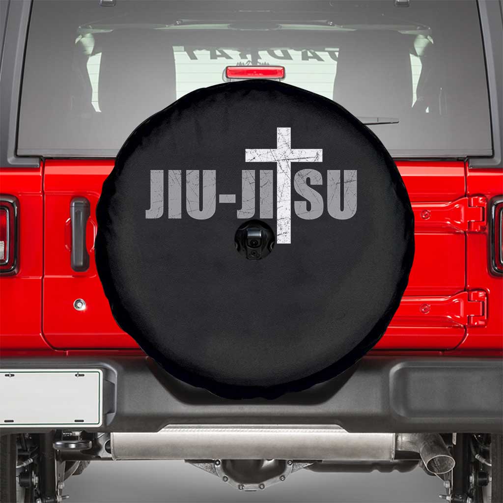 Jiu Jitsu Christian Cross Spare Tire Cover Retro Vintage Minimal Religious Faith TS10 Black Print Your Wear