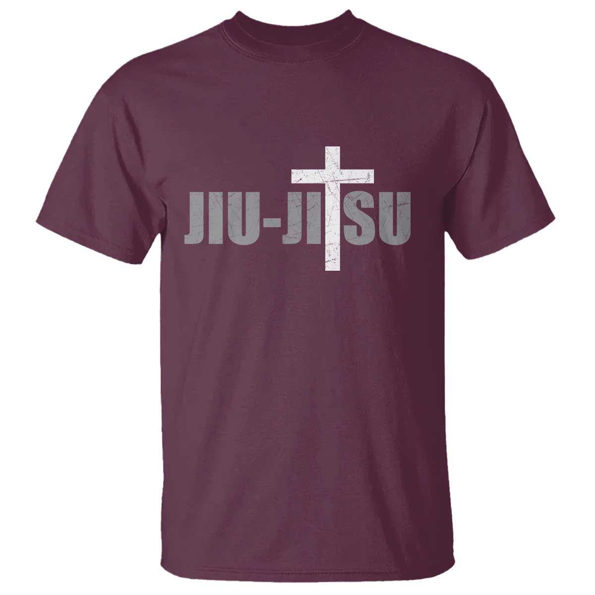 Jiu Jitsu Christian Cross T Shirt Retro Vintage Minimal Religious Faith TS10 Maroon Print Your Wear