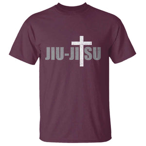 Jiu Jitsu Christian Cross T Shirt Retro Vintage Minimal Religious Faith TS10 Maroon Print Your Wear
