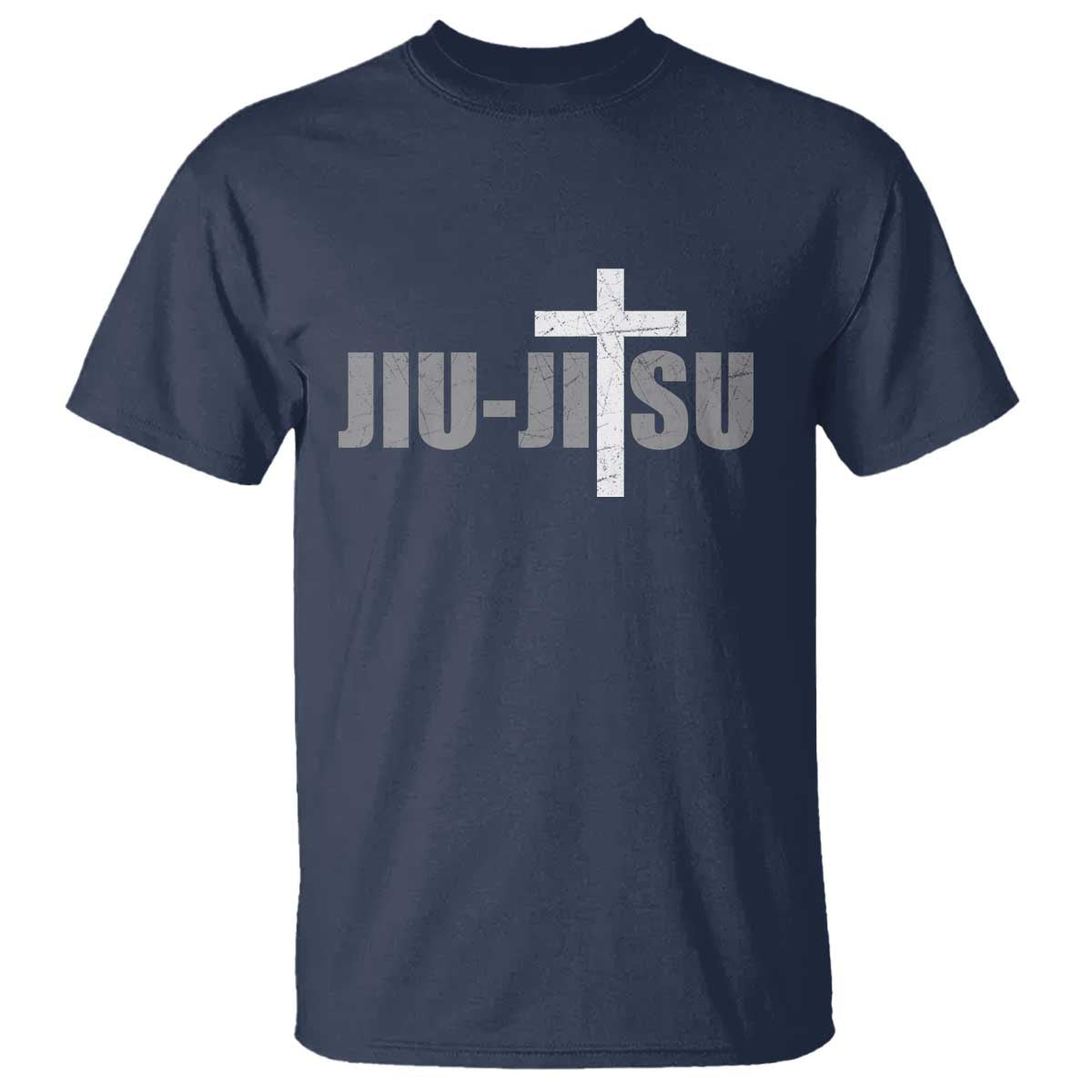 Jiu Jitsu Christian Cross T Shirt Retro Vintage Minimal Religious Faith TS10 Navy Print Your Wear