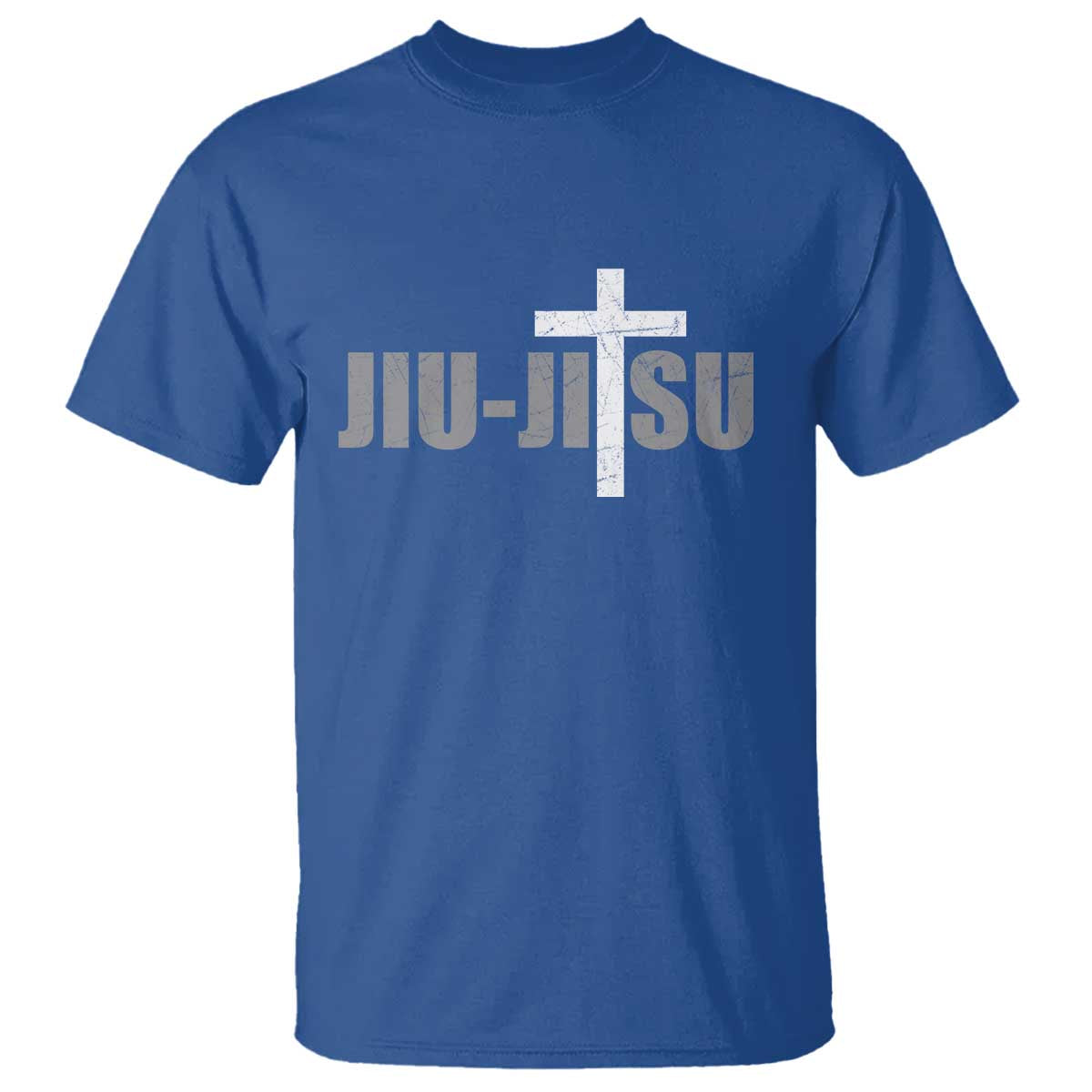 Jiu Jitsu Christian Cross T Shirt Retro Vintage Minimal Religious Faith TS10 Royal Blue Print Your Wear