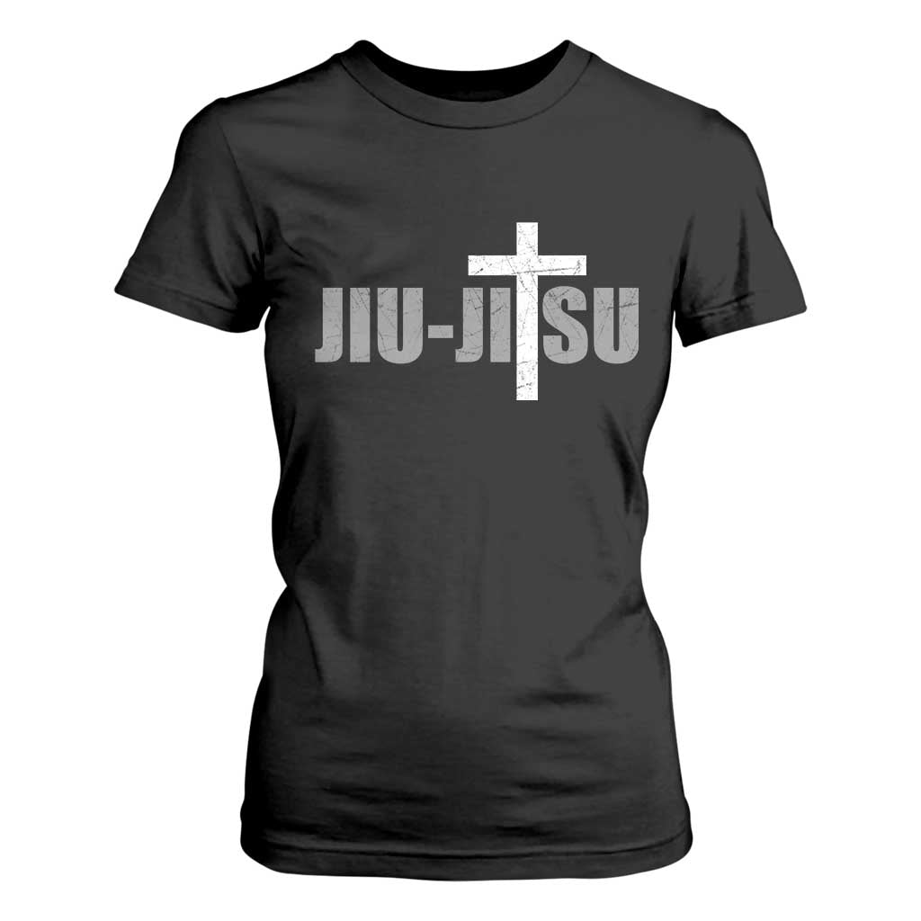 Jiu Jitsu Christian Cross T Shirt For Women Retro Vintage Minimal Religious Faith TS10 Black Print Your Wear