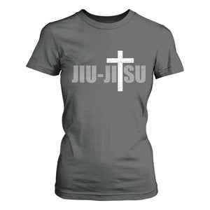 Jiu Jitsu Christian Cross T Shirt For Women Retro Vintage Minimal Religious Faith TS10 Dark Heather Print Your Wear