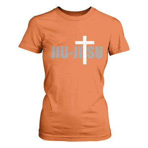 Jiu Jitsu Christian Cross T Shirt For Women Retro Vintage Minimal Religious Faith TS10 Orange Print Your Wear