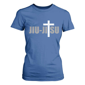 Jiu Jitsu Christian Cross T Shirt For Women Retro Vintage Minimal Religious Faith TS10 Royal Blue Print Your Wear