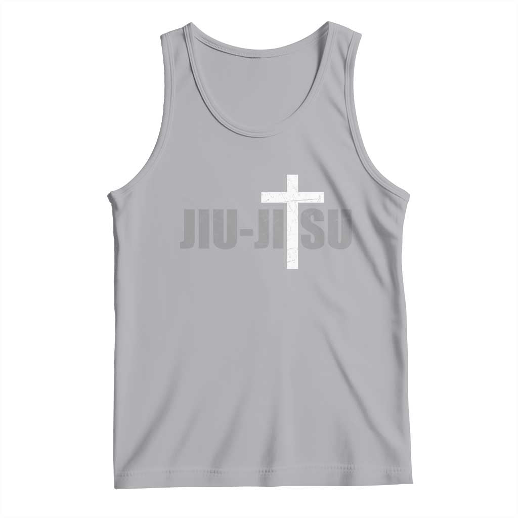 Jiu Jitsu Christian Cross Tank Top Retro Vintage Minimal Religious Faith TS10 Athletic Heather Print Your Wear