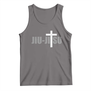 Jiu Jitsu Christian Cross Tank Top Retro Vintage Minimal Religious Faith TS10 Deep Heather Print Your Wear