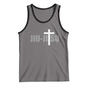 Jiu Jitsu Christian Cross Tank Top Retro Vintage Minimal Religious Faith TS10 Deep Heather Black Print Your Wear