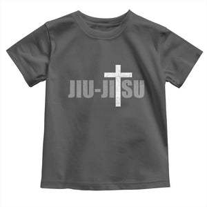 Jiu Jitsu Christian Cross Toddler T Shirt Retro Vintage Minimal Religious Faith TS10 Dark Heather Print Your Wear