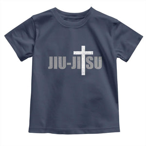 Jiu Jitsu Christian Cross Toddler T Shirt Retro Vintage Minimal Religious Faith TS10 Navy Print Your Wear