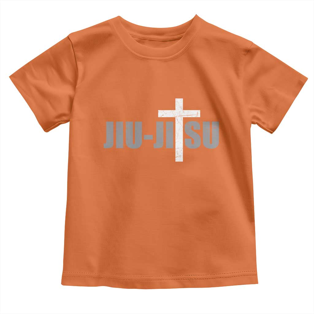 Jiu Jitsu Christian Cross Toddler T Shirt Retro Vintage Minimal Religious Faith TS10 Orange Print Your Wear