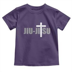 Jiu Jitsu Christian Cross Toddler T Shirt Retro Vintage Minimal Religious Faith TS10 Purple Print Your Wear