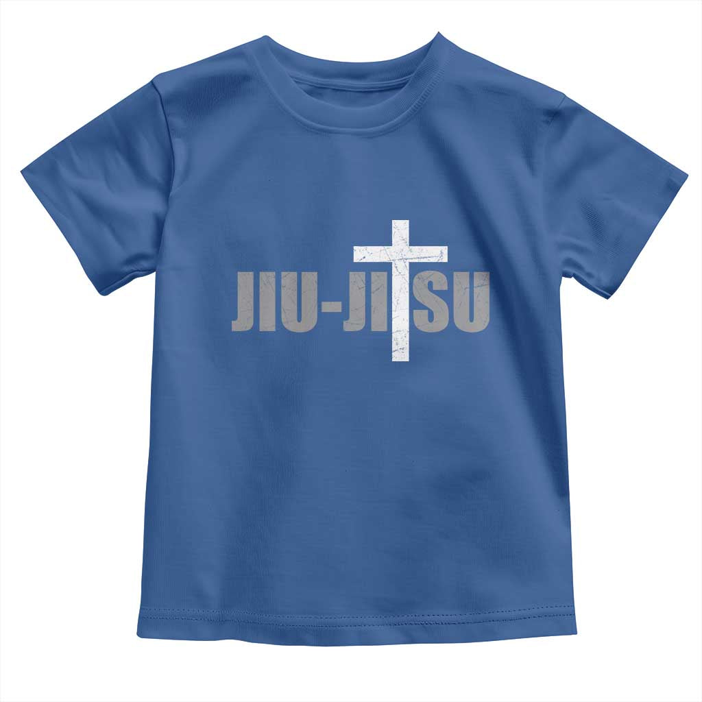 Jiu Jitsu Christian Cross Toddler T Shirt Retro Vintage Minimal Religious Faith TS10 Royal Blue Print Your Wear