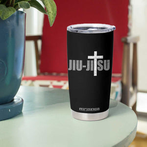 Jiu Jitsu Christian Cross Tumbler Cup Retro Vintage Minimal Religious Faith TS10 Print Your Wear