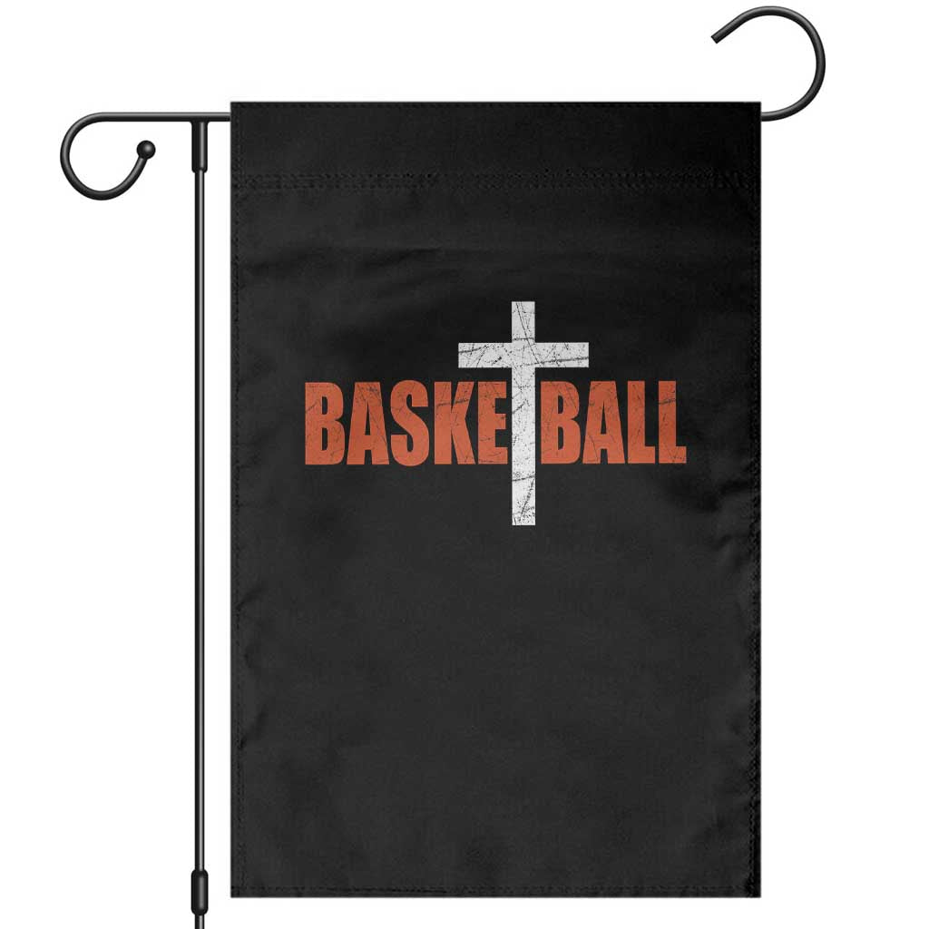 Christian Basketball Cross Garden Flag Retro Vintage Minimal Religious Faith TS10 Black Print Your Wear