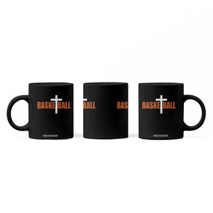 Christian Basketball Cross Coffee Mug Retro Vintage Minimal Religious Faith TS10 Print Your Wear