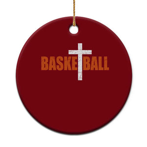Christian Basketball Cross Ceramic Ornament Retro Vintage Minimal Religious Faith TS10 1pc Red Print Your Wear