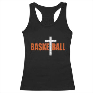 Christian Basketball Cross Racerback Tank Top Retro Vintage Minimal Religious Faith TS10 Black Print Your Wear