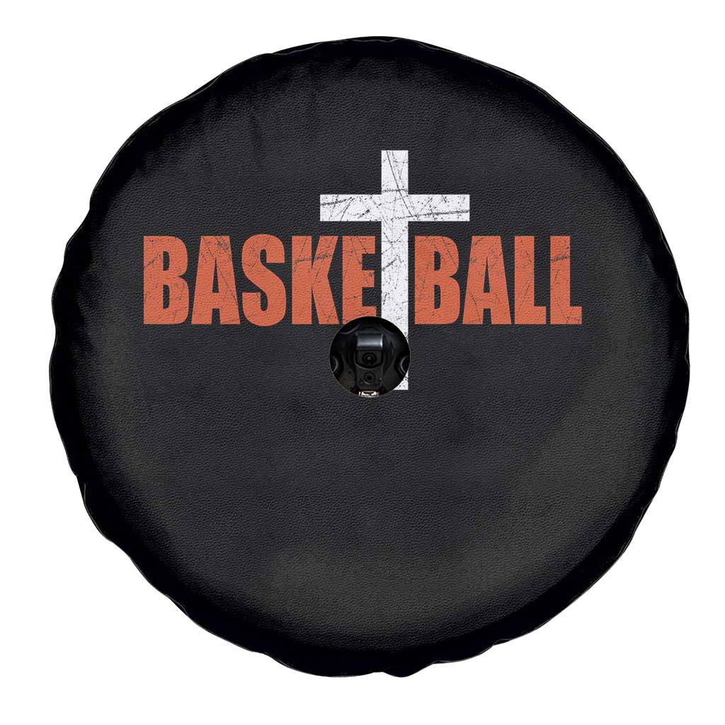Christian Basketball Cross Spare Tire Cover Retro Vintage Minimal Religious Faith TS10 Print Your Wear