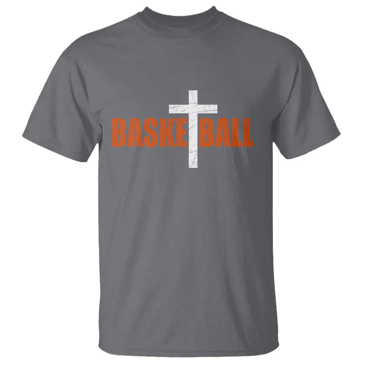 Christian Basketball Cross T Shirt Retro Vintage Minimal Religious Faith TS10 Charcoal Print Your Wear