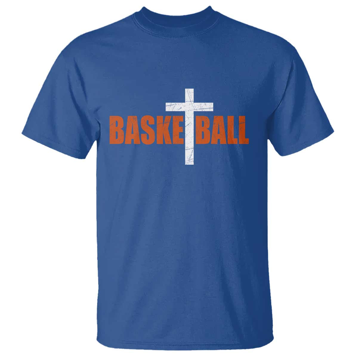 Christian Basketball Cross T Shirt Retro Vintage Minimal Religious Faith TS10 Royal Blue Print Your Wear
