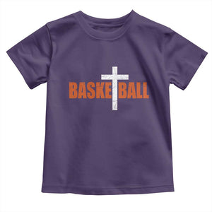 Christian Basketball Cross Toddler T Shirt Retro Vintage Minimal Religious Faith TS10 Purple Print Your Wear
