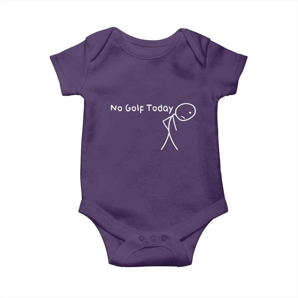No Golf Today Baby Onesie Funny Golfing Lover Sad Stickman Golfer Golfers TS10 Purple Print Your Wear