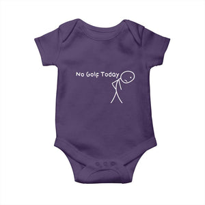 No Golf Today Baby Onesie Funny Golfing Lover Sad Stickman Golfer Golfers TS10 Purple Print Your Wear