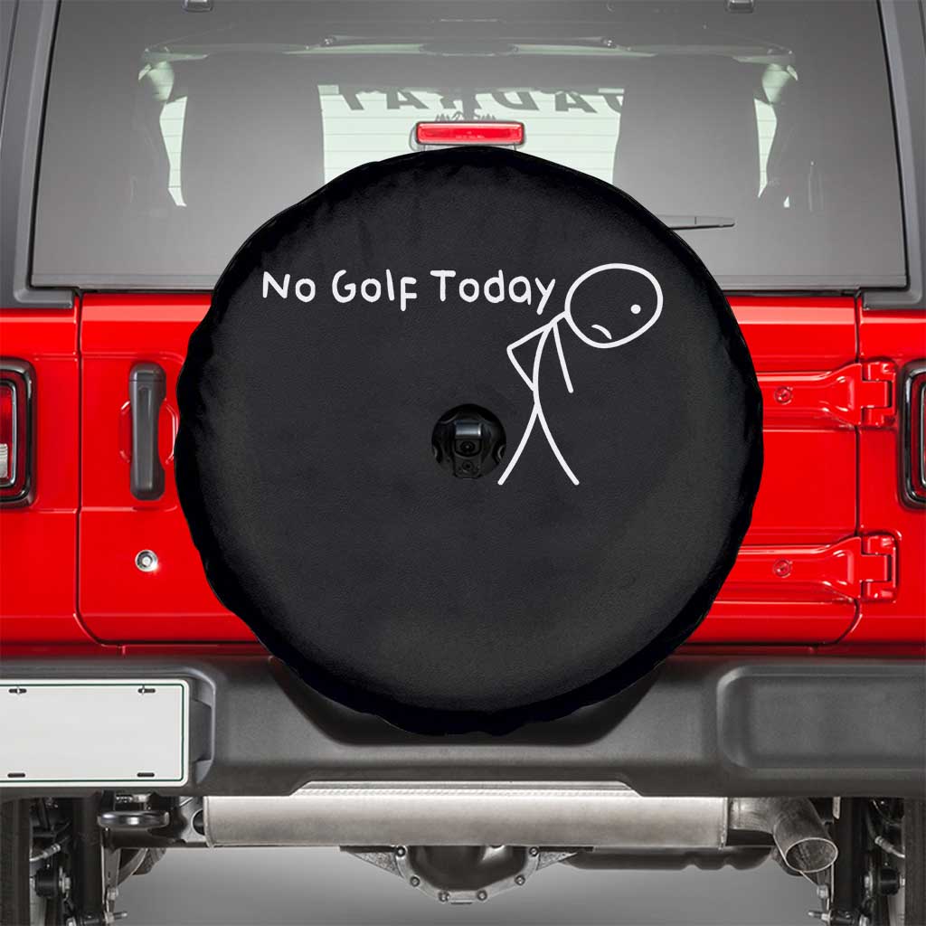 No Golf Today Spare Tire Cover Funny Golfing Lover Sad Stickman Golfer Golfers TS10 Black Print Your Wear